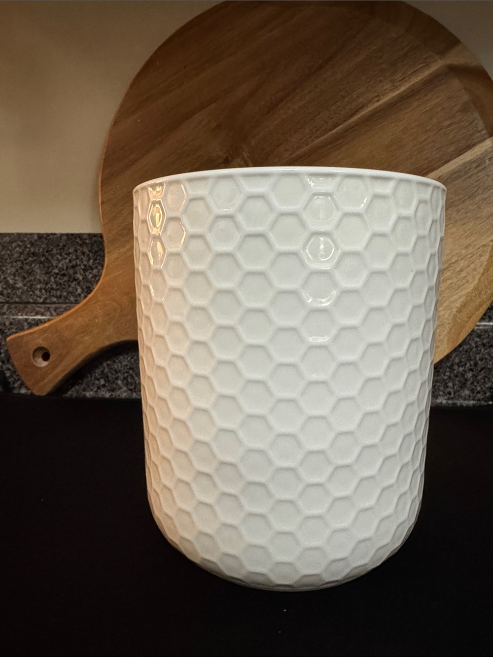 Circo White Honeycomb Ceramic Utensil Holder